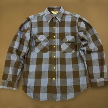 파이브 브라더 블록 체크 플란넬 셔츠 USA 80S