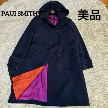 새상품급 폴스미스 후드 더블 코트 네이비 빅 사이즈 42