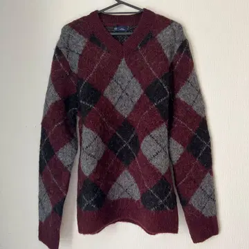 GAP 브러쉬드 아가일 스웨터 태스칸 레드