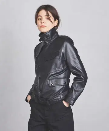 HYKE 별주 모터사이클 레더 재킷