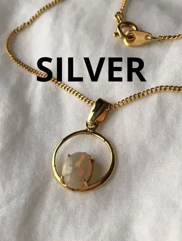 빈티지 오팔 골드 코팅 목걸이 925 서클