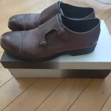 브라운 가죽 더블 몽크 스트랩 비즈니스 슈즈