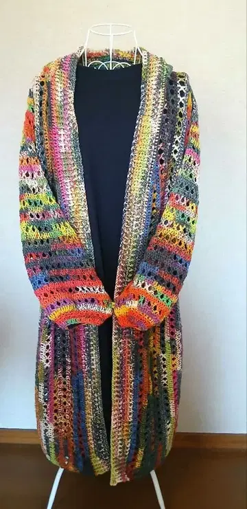 오팔 털실/미술가의 롱 가디건