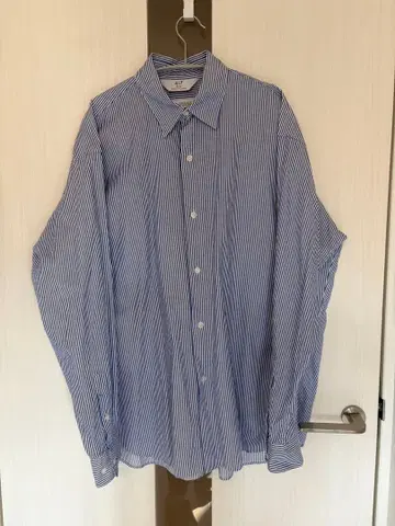 EDIFICE 씨 아일랜드 코튼 셔츠 스트라이프 블루 M