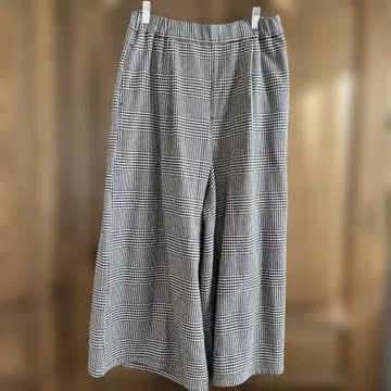 펠리시모 블랙 화이트 체크 가우초 팬츠