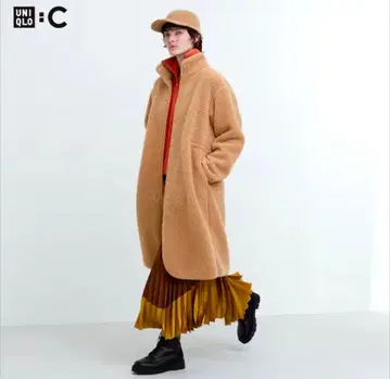 UNIQLO :C 유니클로C 보아 플리스 스탠드 카라 코트 베이지 S