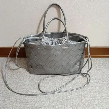 하르메크 천연 가죽 메쉬 백 실버