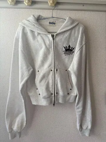 화이트 그레이 후드티