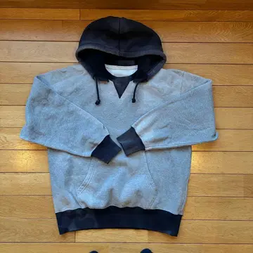 헤비 웨이트 후드 맨투맨 L 페이드 가공 투톤 후가공 디자인