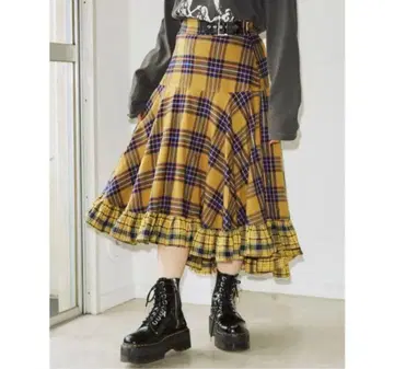 jouetie 크레이지 체크 프릴 스커트