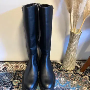 [ ZARA ] 블랙 가죽 롱 부츠