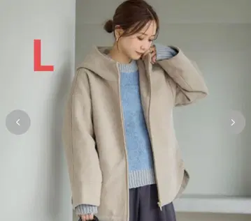 시마무라 mysa 다나카 리나 울 후드 부착 자켓 L 베이지