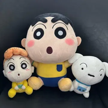 짱구는 못말려(크레용 신짱) 봉제 인형 짱구, 흰둥이, 해바라기 세트