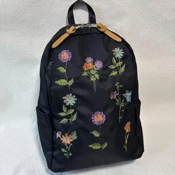 glanta 꽃무늬 자수 백팩 블랙