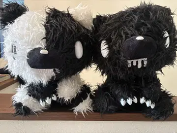 그루미 봉제 인형 화이트 블랙 & 블랙 2체