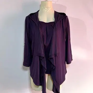 새상품급! MICHEL KLEIN 보라색 앙상블 가디건 & 상의 세트