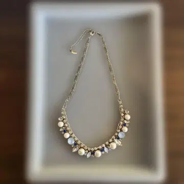 저스길리티 비즈 목걸이 펄과 스톤 장식 새상품급