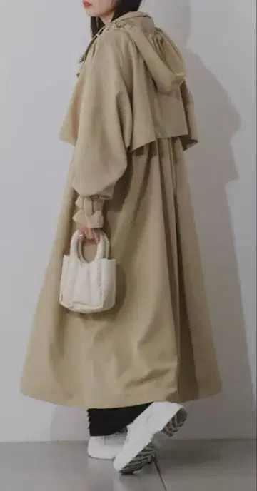 Kastane 밀리터리 롱 코트 트렌치코트 베이지