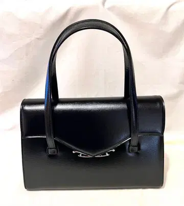 하세가와 가죽 포멀 핸드백 골드 금장 장식