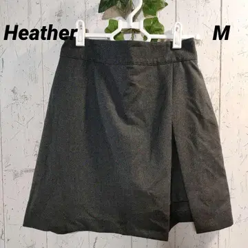 Heather 그레이 팬츠&스커트 일체형 랩 미니 스커트