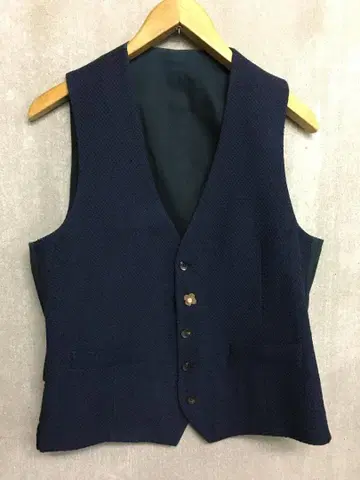 라르디니 부토니에르 부착 자카드 베스트 네이비 46 새상품급