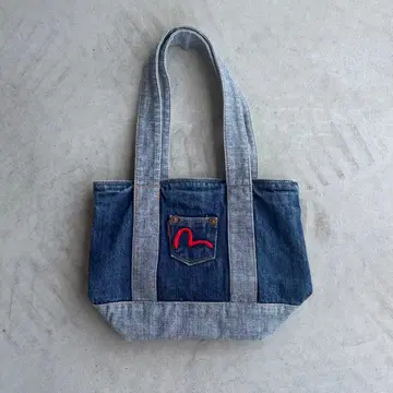 EVISU 에비수 청바지 데님 토트 백 포켓 부착