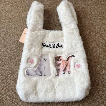 폴앤조이 퍼 백 화이트 고양이 택 포함 새상품