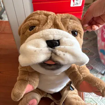 불독 봉제 인형 숄더 스트랩 포함