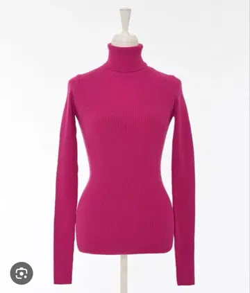 나르시스 핑크 심플 터틀 니트