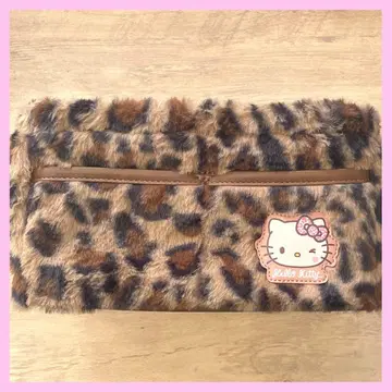 키티 레오파드 무늬 수납 화장품 케이스