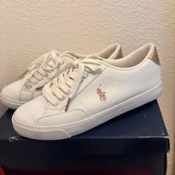 POLO 화이트 스니커즈 25cm