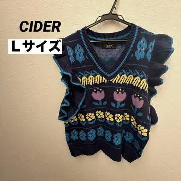 [ L ] CIDER 프릴 슬리브리스 스웨터 멀티 컬러