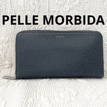 페레 모르비다 PELLE MORBIDA 라운드 지퍼 장지갑 네이비
