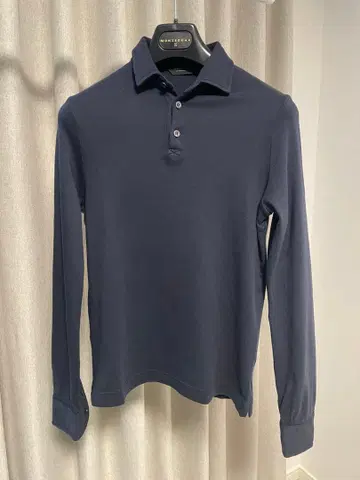 ZANONE 네이비 피마 코튼 피케 셔츠 44 사이즈