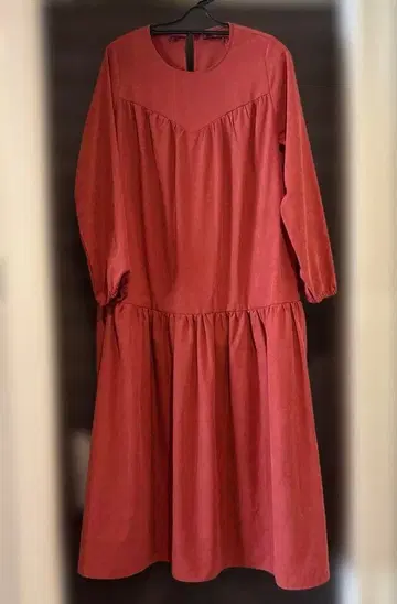 STYLE DELI 피치 트윌 개더 원피스 01 레드