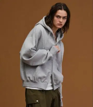 soerte Heavy weight double zip-up hoodie