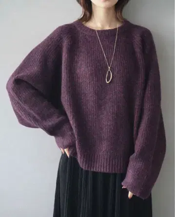 크루넥 하찌 믹스 니트 lumiere 뤼미에 큼직한 니트