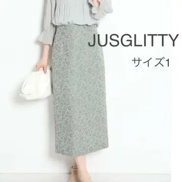 JUSGLITTY 자카드 타이트 스커트/민트1