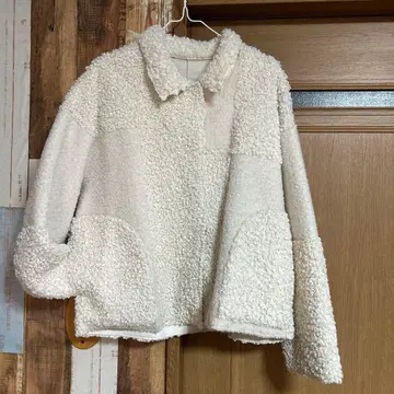 KBF 보아 자켓 패치워크 리버서블 크림색