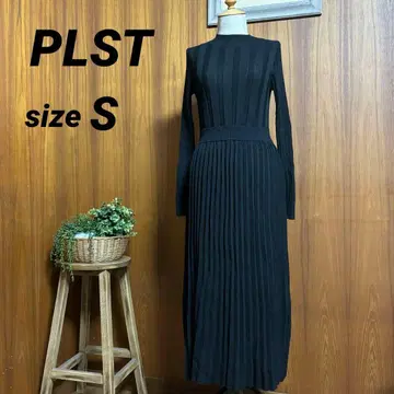 PLST 니트 롱 원피스 블랙 S