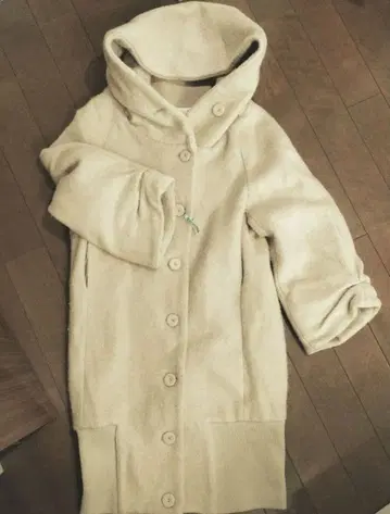 antiqua patterntorso 후드 부착 핑크 베이지 코트