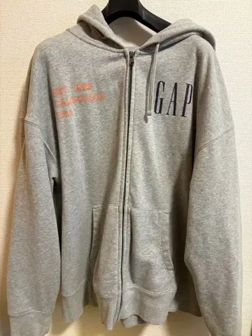GAP 그레이 프론트 지퍼 후드티 L