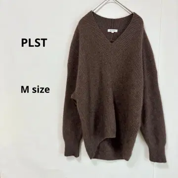 PLST 플라스테 야크 블렌드 V넥 스웨터 M 다크 브라운 긴팔