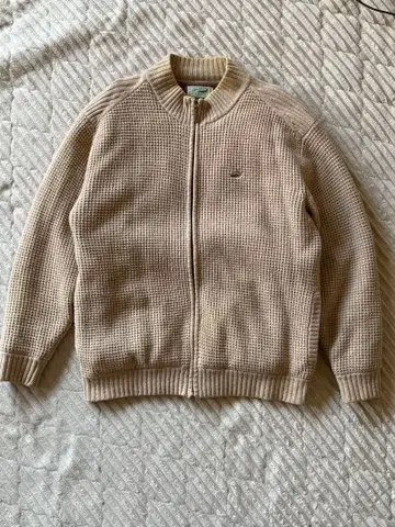 크로커다일 와플 니트 풀 집업 자켓