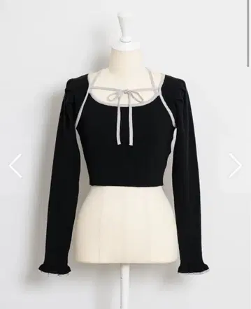 리본 테이프 케이프 니트