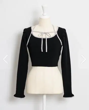 리본 테이프 케이프 니트