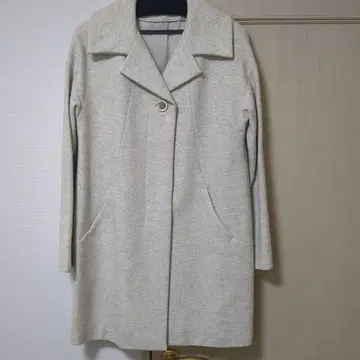 라이트 그레이 심플 롱 코트