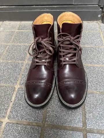 다크 브라운 가죽 워크 부츠