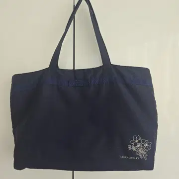 LAURA ASHLEY 네이비 토트백