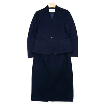 유나이티드 애로우즈 일본제 네이비 노카라 스커트 수트 36 사이즈